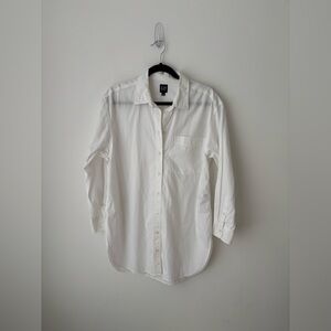 GAP White Cotton Button Down Shirt Relaxed Classic Shirt Size Small